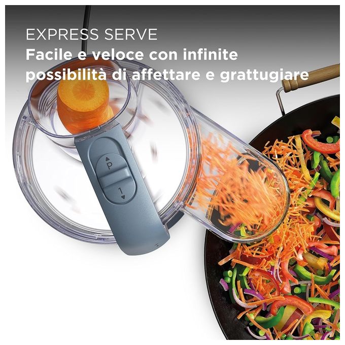 Kenwood MultiPro Go FDP22.130GY - Robot da cucina multifunzione, capacita' ciotola 1,3 L, potenza 650 W, velocita' 2 + Pulse, accessori inclusi (lama inox, disco 4 mm), funzioni tritare-sminuzzare-grattugiare-affettare, Blu-grigio