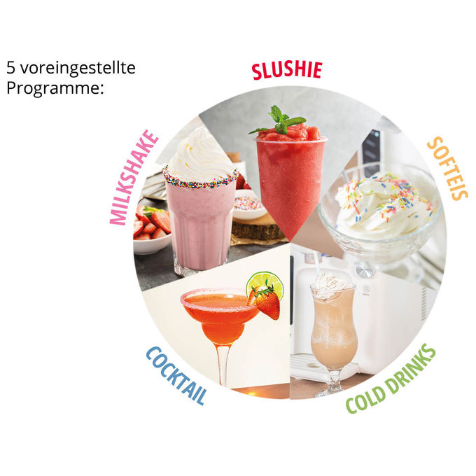 Unold 2IN1-SLUSH UND SOFTEISMASCHINE SOFIE 48956 Macchina per Granita e Soft Ice Cream Capacita' 1400 L Display LED Potenza 150 W colore Nero
