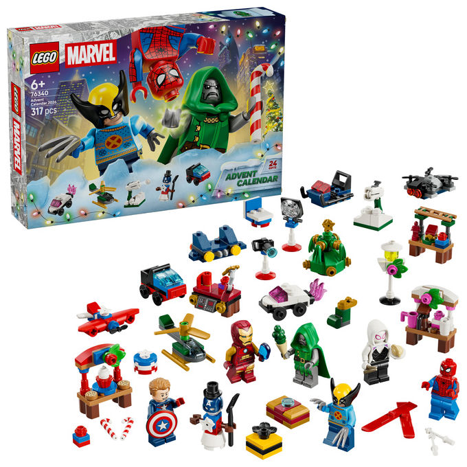 Lego 76340 Calendario dell'Avvento 2026 Set da Costruzione 317 Pezzi con 6 Minifigure Marvel colore Multicolore
