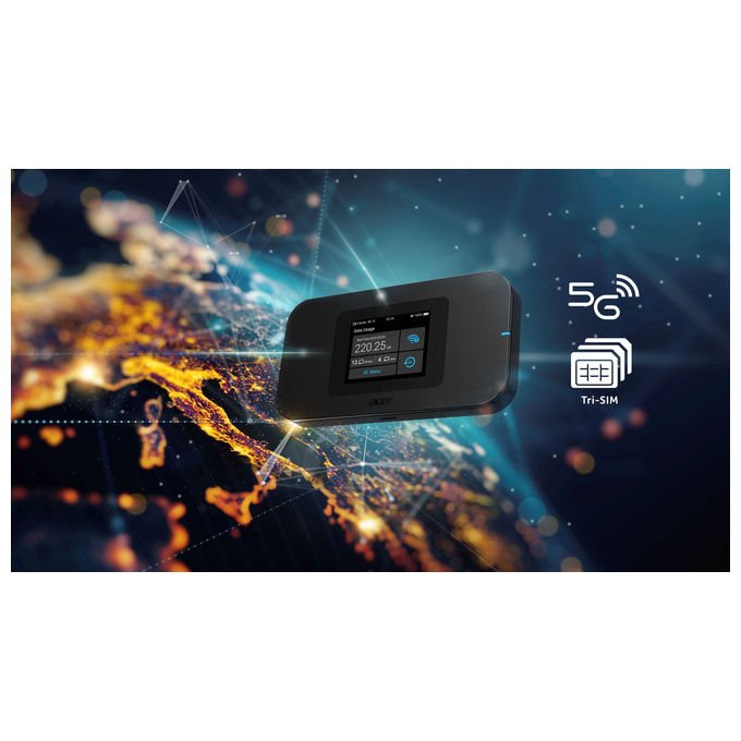 Acer FF.G34TA.001 Connect Enduro M4D Router portatile Wi-Fi 6 5G Dual-band 2.4 GHz 5 GHz NanoSIM eSIM colore Nero