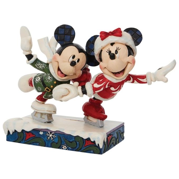 Enesco 6017371 Disney Showcase Statuetta Topolino e Minnie Pattinaggio su Ghiaccio in Resina di Alta Qualita' Dipinta a Mano 15,2 cm colore Multicolore