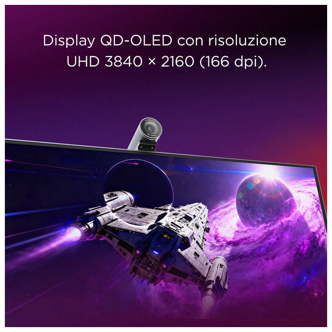 Lenovo 67E5RAC2EU Yoga Pro 27UD-10 Monitor 26.5'' QD-OLED 4K UHD 3840x2160 120Hz 0.03ms Webcam USB-C HDMI 2.1 DP 1.4 Altoparlanti 6x Dolby Atmos colore Nero