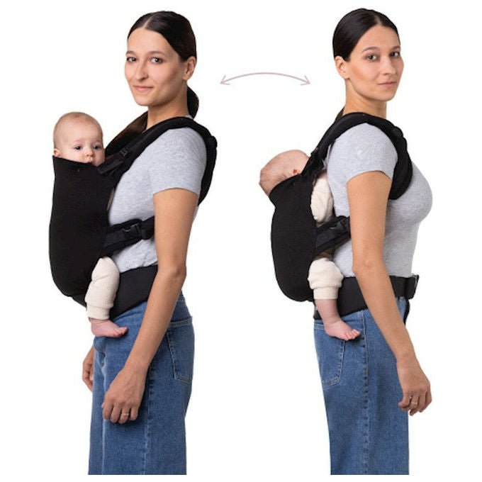 MoMi FLOW COLLET Marsupio Ergonomico 3 48 mesi 4 20 Kg 2 posizioni cappuccio rimovibile colore Nero