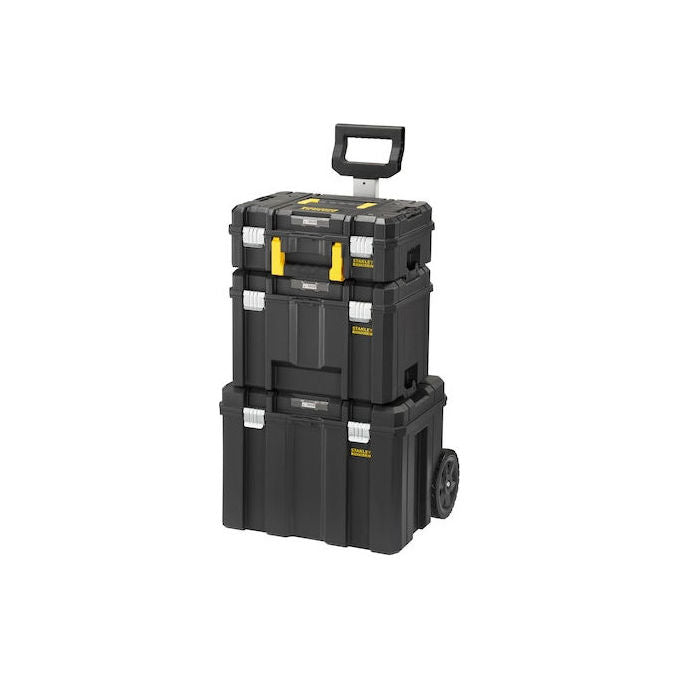 Stanley FMST75753-9 FATMAX PRO-STACK Tower Carrello 3 elementi in plastica resistente con chiusura lucchettabile e ruote colore Nero