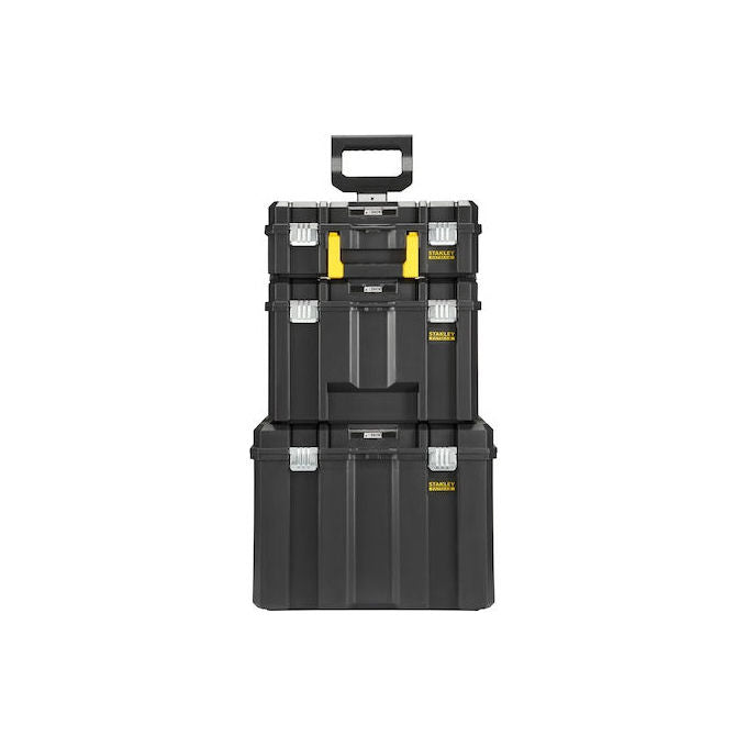 Stanley FMST75753-9 FATMAX PRO-STACK Tower Carrello 3 elementi in plastica resistente con chiusura lucchettabile e ruote colore Nero