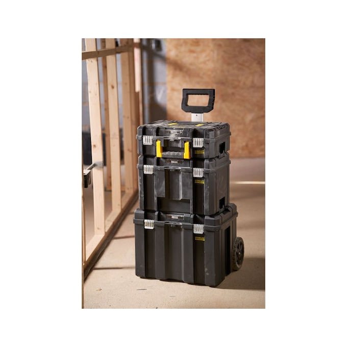 Stanley FMST75753-9 FATMAX PRO-STACK Tower Carrello 3 elementi in plastica resistente con chiusura lucchettabile e ruote colore Nero
