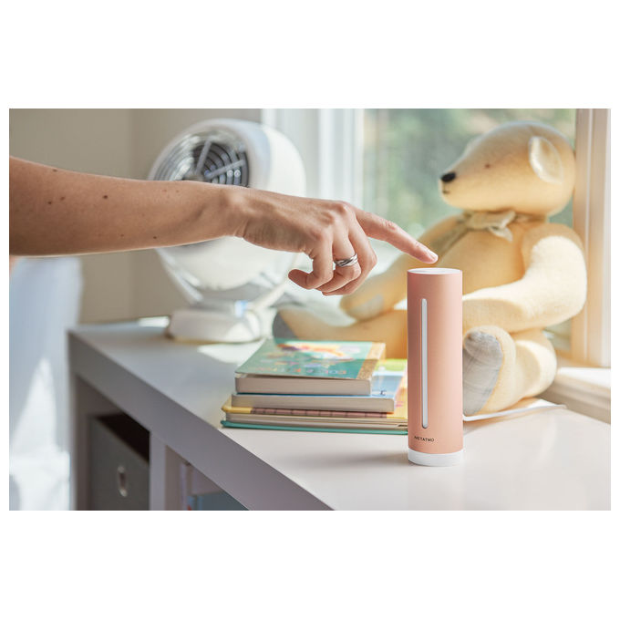 Netatmo Misuratore qualita' dell'aria, sensori di temperatura, umidita', rumore e CO2, NHC-IT, Rosa-Oro