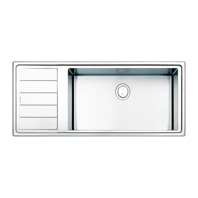 Apell LNPG1161ILBC V-DX Lavello 1 Vasca con Gocciolatoio Acciaio Inox Spazzolato Anti Macchia GOCCIOLATOIO SINISTRA