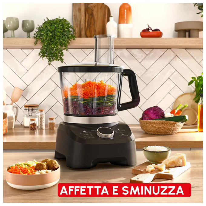 Moulinex FP8318F0 Double Force Robot da Cucina 28 Funzioni 1000 W colore Nero