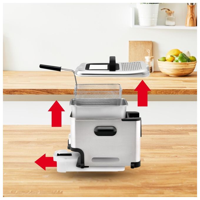 Tefal FR8041 Oleoclean Pro Friggitrice 3.5 L 2300 W Filtro Metallo Temperatura Regolabile colore Silver
