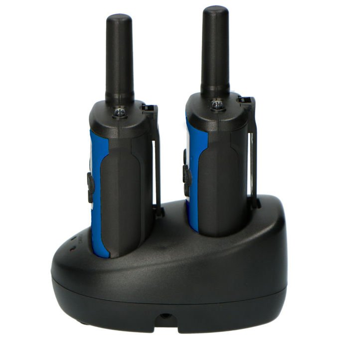 Alecto FR175BW Walkie Talkie 8 Canali 446 MHz Portata 7 km Autonomia 24 h Torcia Integrata colore Nero Blu