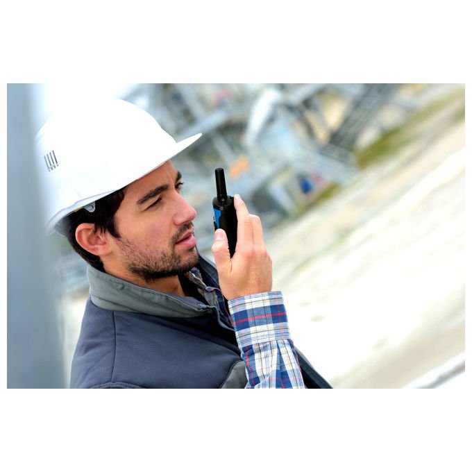 Alecto FR175BW Walkie Talkie 8 Canali 446 MHz Portata 7 km Autonomia 24 h Torcia Integrata colore Nero Blu