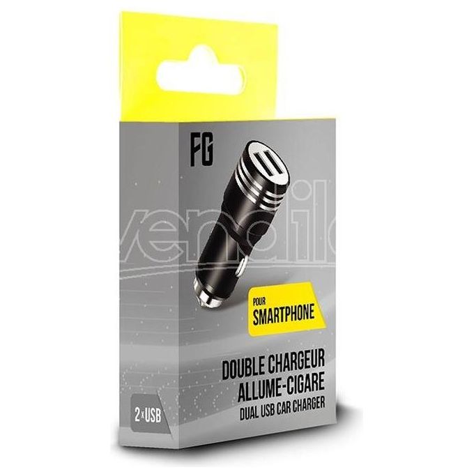 Freaks and Geeks Alimentatore Auto 2 Usb Slot 2 1a 5v Nero
