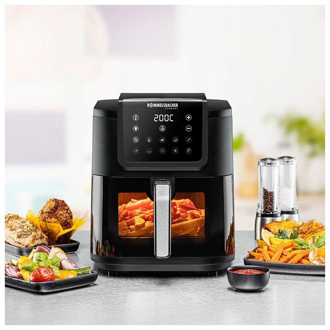 Rommelsbacher FRH1700XXL Frittatrice ad aria 8 L 1700 W 10 programmi colore Nero-acciaio inox
