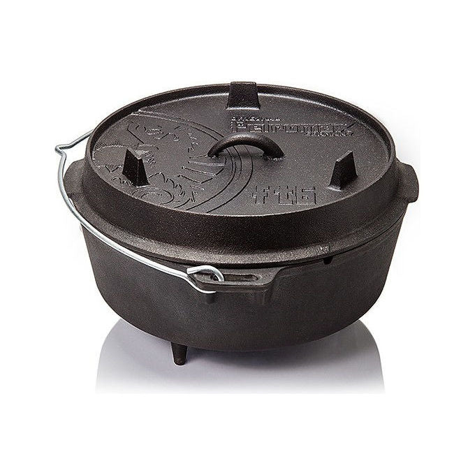 Petromax FT12 Dutch Oven in Gusseisen con Capacita' 11.5 l e Tre Stabili Piedini colore Nero