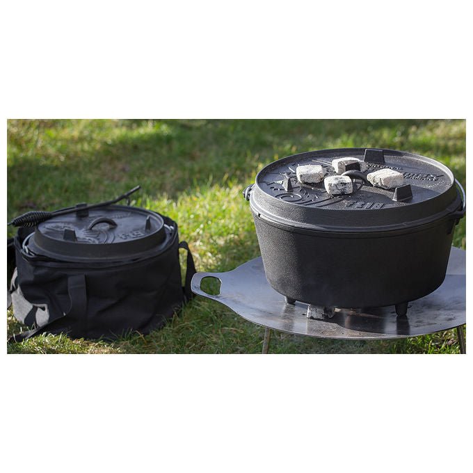 Petromax FT12 Dutch Oven in Gusseisen con Capacita' 11.5 l e Tre Stabili Piedini colore Nero