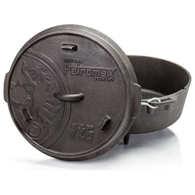 Petromax FT6 Teglia da Forno in Ghisa Rotondo 5,7 L Altezza 360 mm Profondita' 330 mm Larghezza 185 mm Peso 9,9 Kg colore Nero
