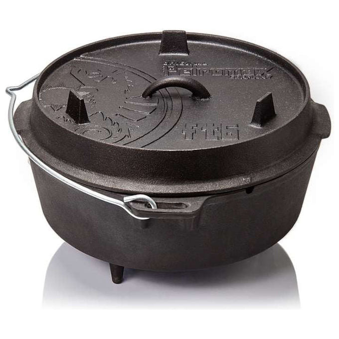 Petromax FT6 Teglia da Forno in Ghisa Rotondo 5,7 L Altezza 360 mm Profondita' 330 mm Larghezza 185 mm Peso 9,9 Kg colore Nero