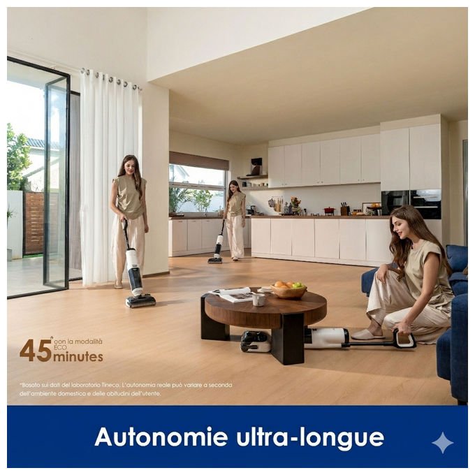 Tineco Floor One I6 Max Pro, aspirapolvere lavapavimenti wet and dry, 22000 Pa, autonomia 45 min, auto pulizia, senza fili, bianco