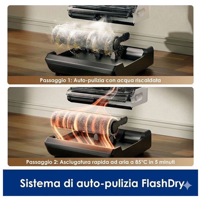 Tineco Floor One I6 Max Pro, aspirapolvere lavapavimenti wet and dry, 22000 Pa, autonomia 45 min, auto pulizia, senza fili, bianco