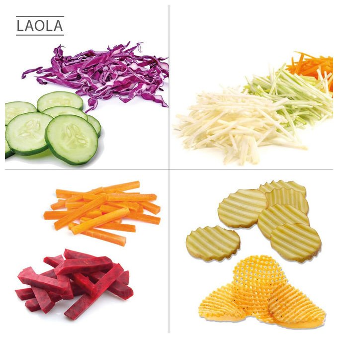 Gefu 89429 Laola Tritatutto per Verdure Multifunzione con Spessore di Taglio Regolabile da 1 a 9 mm colore Nero-Argento