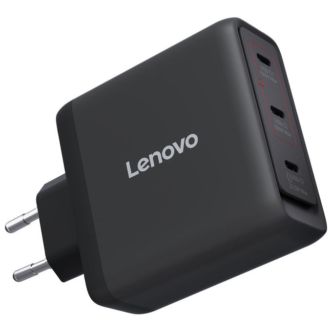 Lenovo G0A6100BEU Caricatore Multiporta USB-C 100 W GaN 3 Porte Nero
