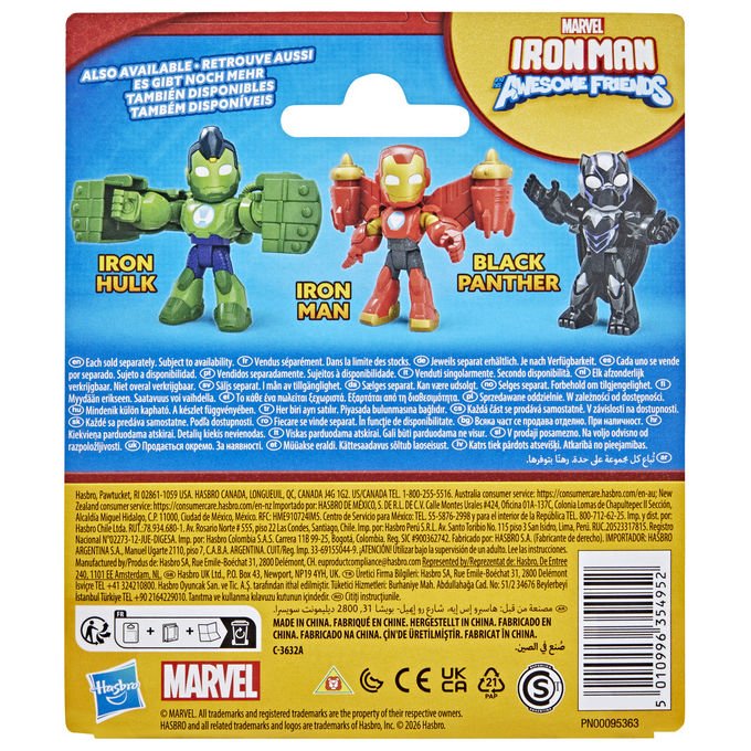 Hasbro Personaggio Iron Man Marvel Awesome Friends Mini Personaggio in Armatura