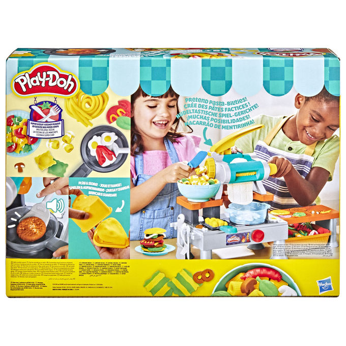 Play-Doh G23095L0 Super Sizzlin Kitchen Playset Cucina Giocattolo con Suoni Realistici 6 Puszek Pasta Modellabile 26 Pezzi colore Multicolore