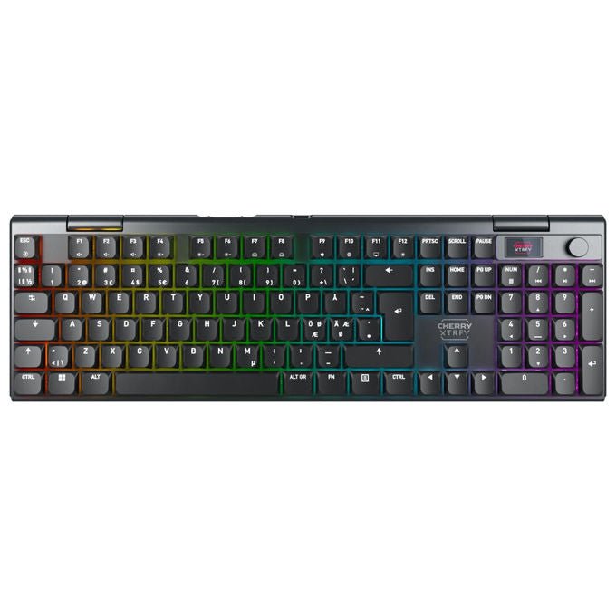 CHERRY G8A-25100HJAPN-2 MX 10.1 Wireless Tastiera Gaming USB RF Wireless Bluetooth QWERTY Nordic Cherry MX Low-Profile 2.0 Red Retroilluminata RGB con Schermo LCD colore Nero