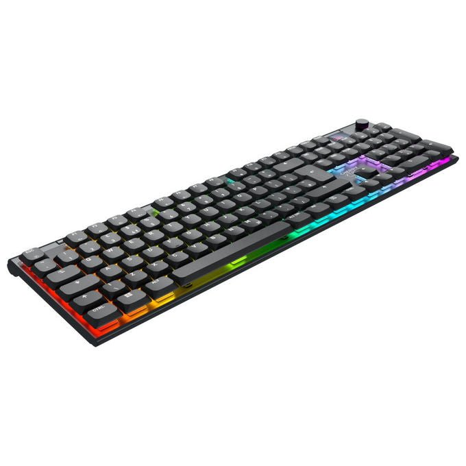 CHERRY G8A-25100HJAPN-2 MX 10.1 Wireless Tastiera Gaming USB RF Wireless Bluetooth QWERTY Nordic Cherry MX Low-Profile 2.0 Red Retroilluminata RGB con Schermo LCD colore Nero