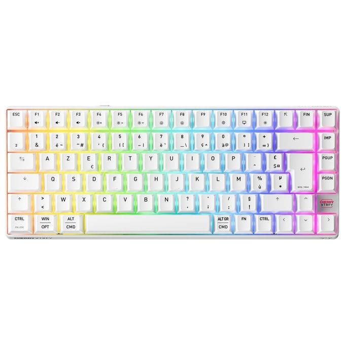 CHERRY XTRFY G8D-24030PAAFR-0 K33 Compact Wireless Tastiera Gaming 75% AZERTY Francese Bluetooth USB RF LED RGB Bianco