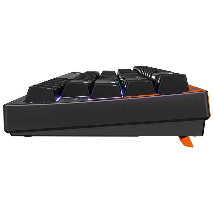 Cherry G8E-24200LACAPN-2 XTRFY K5 Pro TMR Compact Tastiera Gaming Switch Magnetici Layout 65% 68 Tasti Illuminazione ARGB Piastra Metallica Hot-Swappable USB-A Windows 8000 Hz Polling Rate colore Nero Arancione