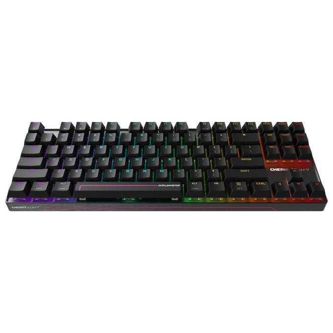 Cherry Xtrfy MX 8.2 Pro TMR Wireless, tastiera gaming TKL magnetica meccanica, switch MK Crystal, tripla connessione 2,4 GHz Bluetooth USB, polling 8000 Hz, nero