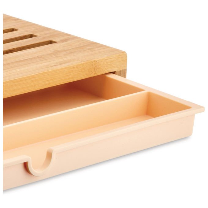 Alessi GAG02 Tagliere Per Pane Sbriciola con Raccoglitore Bambu' Resina Termoplastica 42x27x4.5 cm colore Marrone