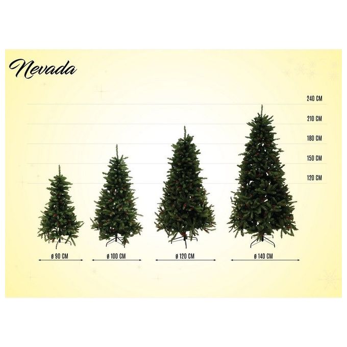 Albero di Natale GALILEO 210 cm in PVC Verde - 1148 Rami