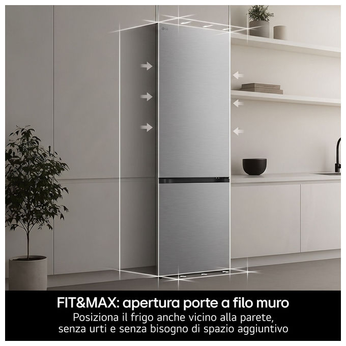 LG GBBS726AEV.AEVQEUZ Frigorifero Combinato 375 L 2030 cm Classe A 42 dB Total No Frost (597x2030x674 cm) colore Nero