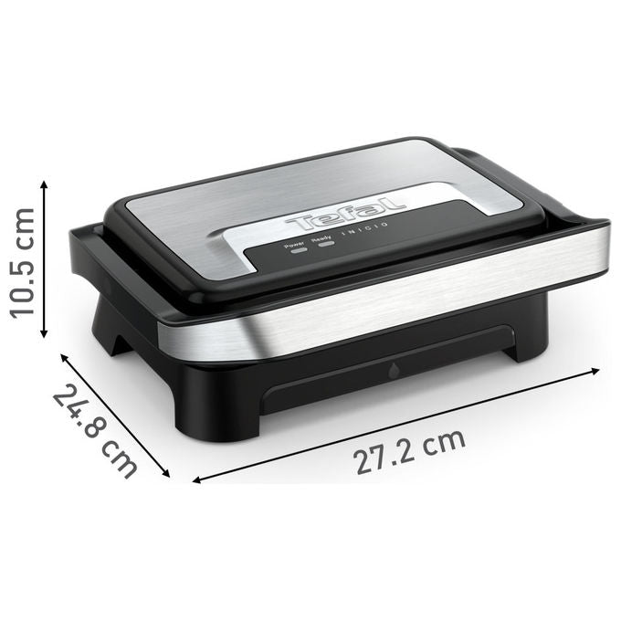 Tefal GC270D10 Inicio Compact Grill Elettrico 1000 W Antiaderente colore Argento-Nero