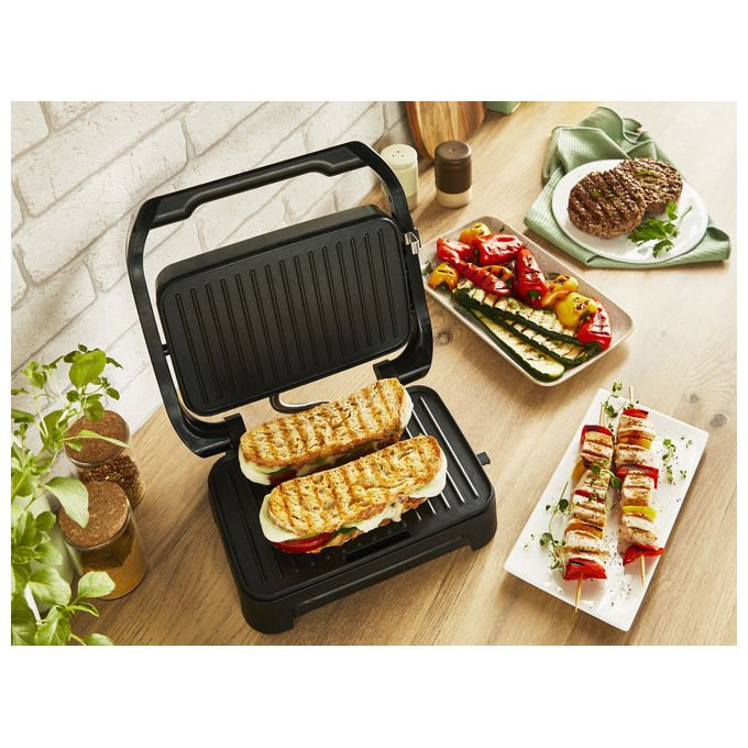 Tefal GC270D10 Inicio Compact Grill Elettrico 1000 W Antiaderente colore Argento-Nero