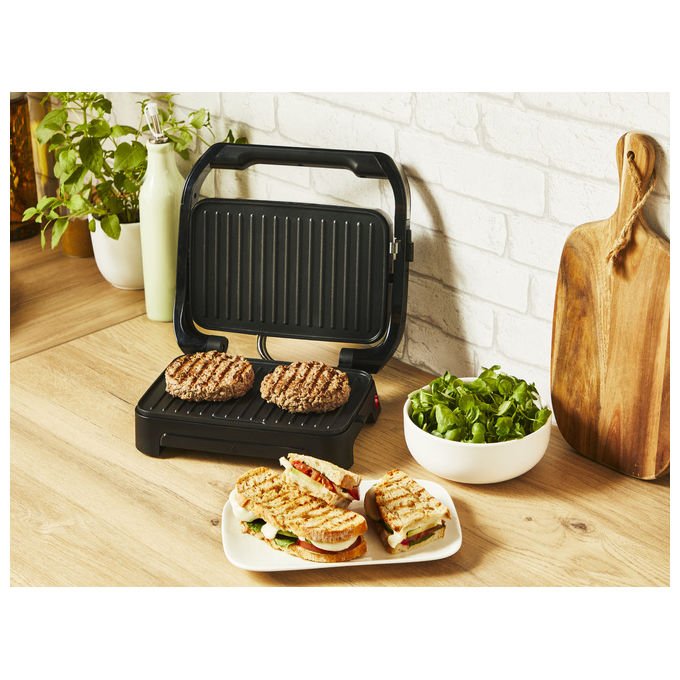 Tefal GC270D10 Inicio Compact Grill Elettrico 1000 W Antiaderente colore Argento-Nero