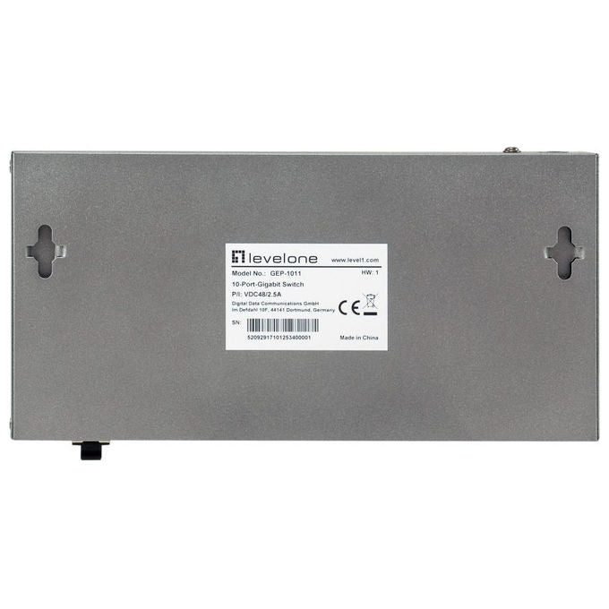 LevelOne GEP-1011 Switch PoE+ 8 porte Gigabit non gestito 120W con uplink RJ45 e SFP colore Nero