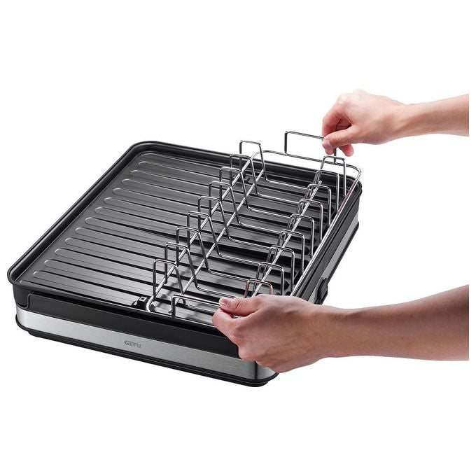 Gefu GF29262 SMARTLINE Scolapiatti Estensibile con Cestello Posate e Fondo Inclinato colore Nero