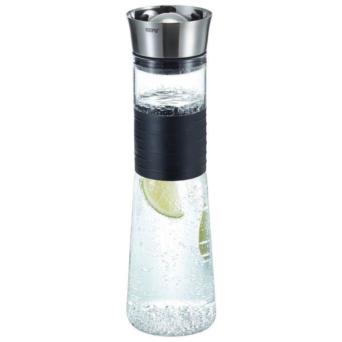 Gefu GF35270 Cascada Caraffa in Vetro e Acciaio Inox 1 l con Filtro Integrato e Manico in Silicone Antiscivolo colore Trasparente