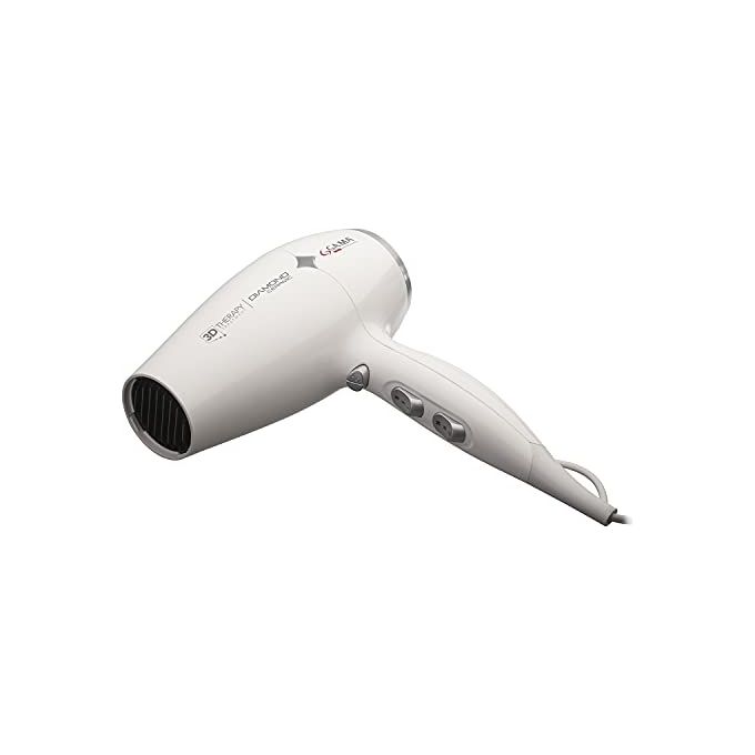 Ga.Ma GH0302 Diamond Ceramic Ion – Asciugacapelli 2200W, tecnologia ionica e ceramica, 2 velocita' e 3 temperature, colpo d’aria fredda, concentratore incluso, colore Bianco
