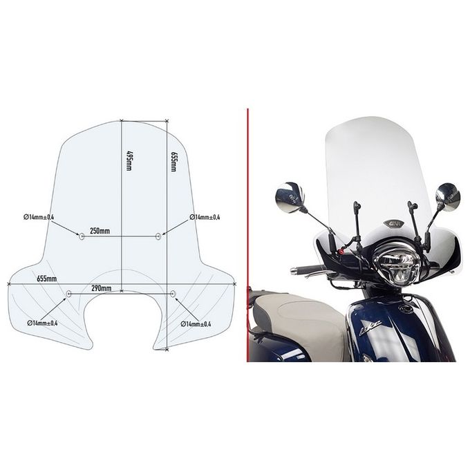 Givi 6109A Parabrezza Specifico Like 125-150 17-18