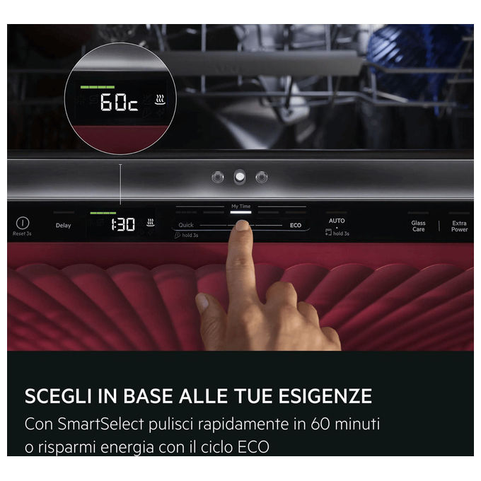 AEG GI6200B2SN Lavastoviglie Incasso 14 coperti Classe B 8 programmi 44 dB AriaDry AcquaControl (59.8x81.5x55 cm) colore Inox
