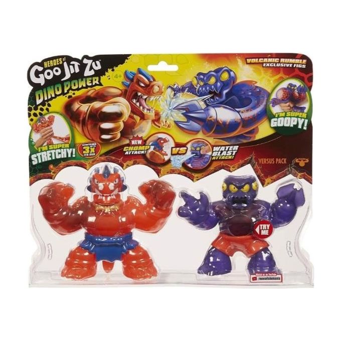 Giochi Preziosi Goo Jit Zu Dino X-Ray Versus Pack – 2 Figure Dino Power con ossa visibili, Giocattolo Action per Bambini 3+ Anni