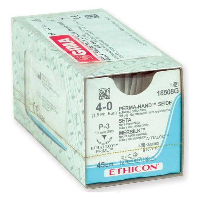 SUTURA SETA ETHICON PERMA-HAND - 4 0 ago 13 mm