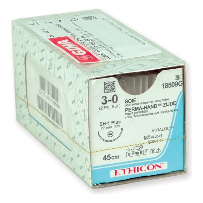SUTURA SETA ETHICON PERMA-HAND - 3 0 ago 22 mm