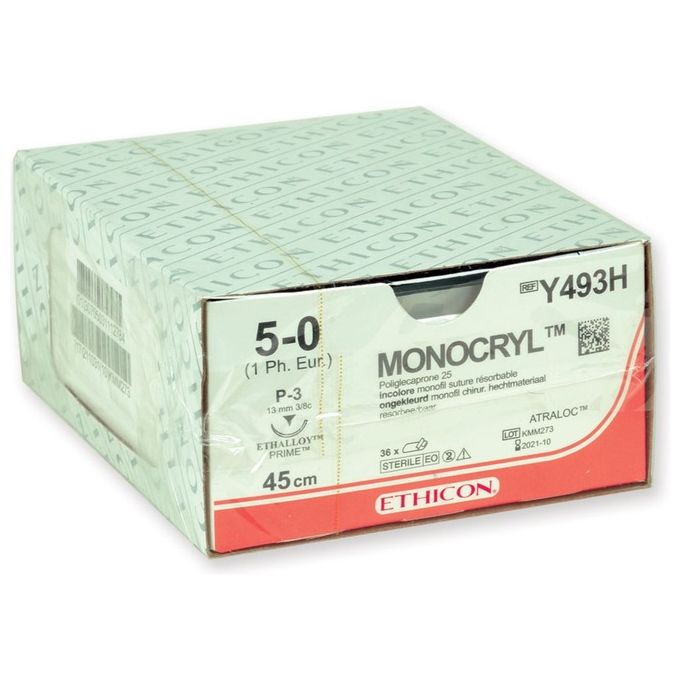 SUTURA ASSORBIBILE ETHICON MONOCRYL - 5 0 ago 19 mm