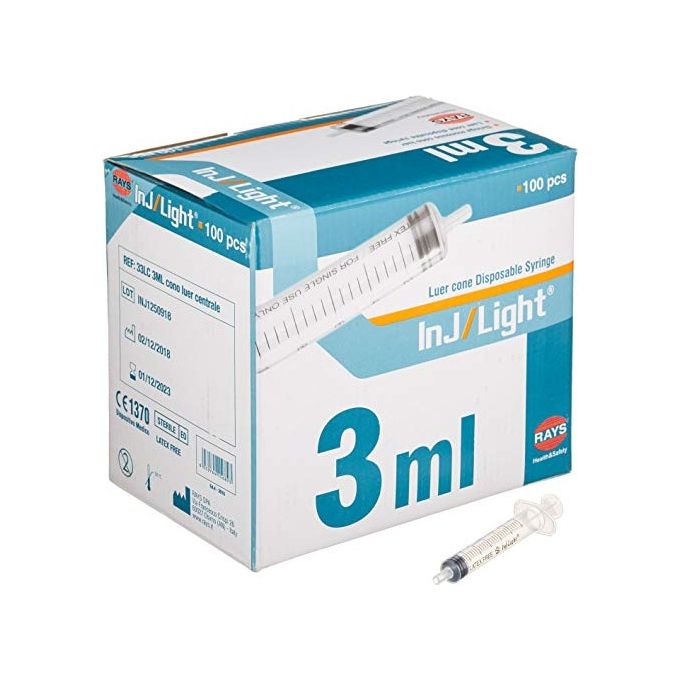 Siringa 3 Pezzi Senza Ago - 3 Ml Centrale Lc conf. 100 pz.